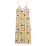 Pastel Macaron Pattern Print Jersey Midi Cami Dress