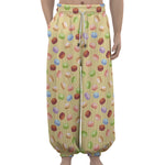 Pastel Macaron Pattern Print Lantern Pants