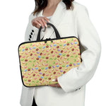 Pastel Macaron Pattern Print Laptop Sleeve With Handle