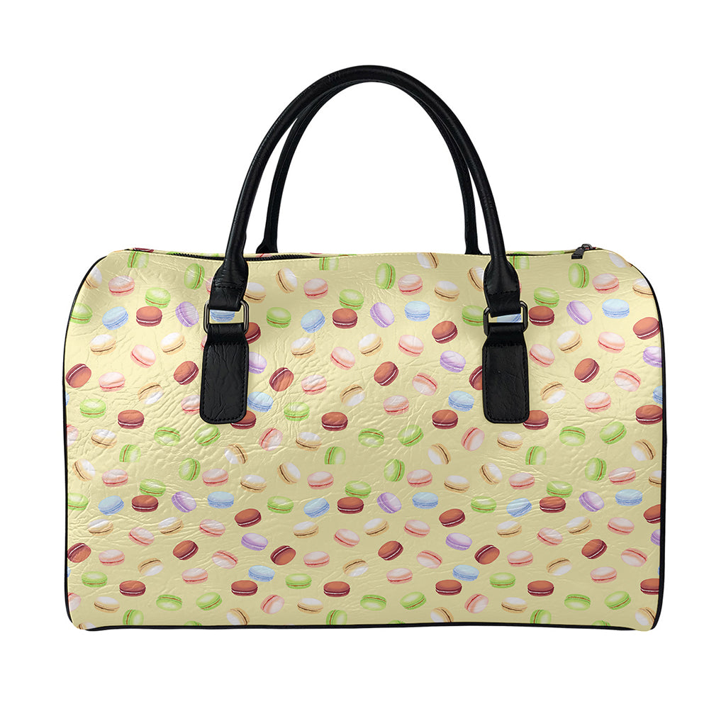 Pastel Macaron Pattern Print Leather Duffle Bag
