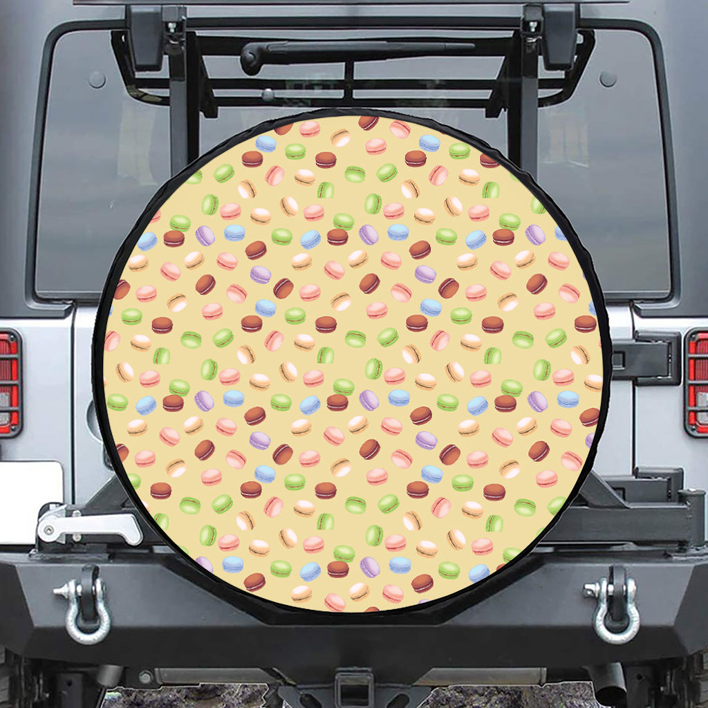 Pastel Macaron Pattern Print Leather Spare Tire Cover