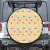 Pastel Macaron Pattern Print Leather Spare Tire Cover