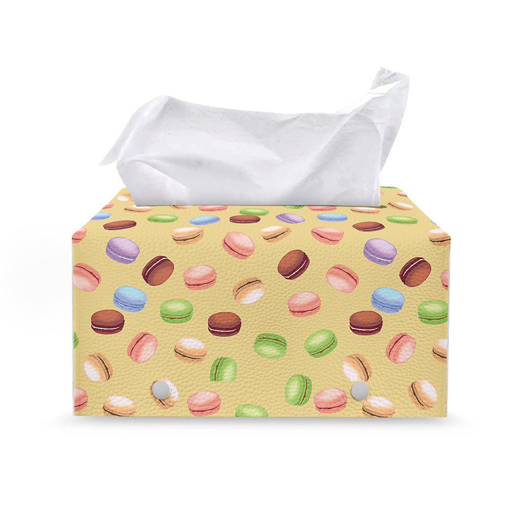 Pastel Macaron Pattern Print Leather Tissue Box Cover