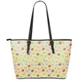 Pastel Macaron Pattern Print Leather Tote Bag With Zipper