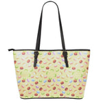 Pastel Macaron Pattern Print Leather Tote Bag