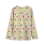 Pastel Macaron Pattern Print Long Sleeve Short Coat