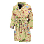 Pastel Macaron Pattern Print Men's Bathrobe