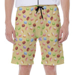 Pastel Macaron Pattern Print Men's Beach Shorts