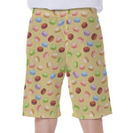 Pastel Macaron Pattern Print Men's Beach Shorts