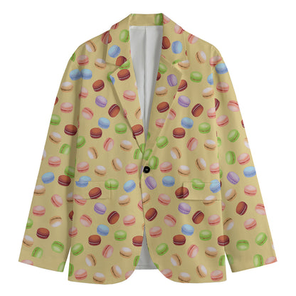 Pastel Macaron Pattern Print Men's Blazer