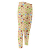 Pastel Macaron Pattern Print Men's Compression Pants