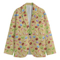 Pastel Macaron Pattern Print Men's Cotton Blazer