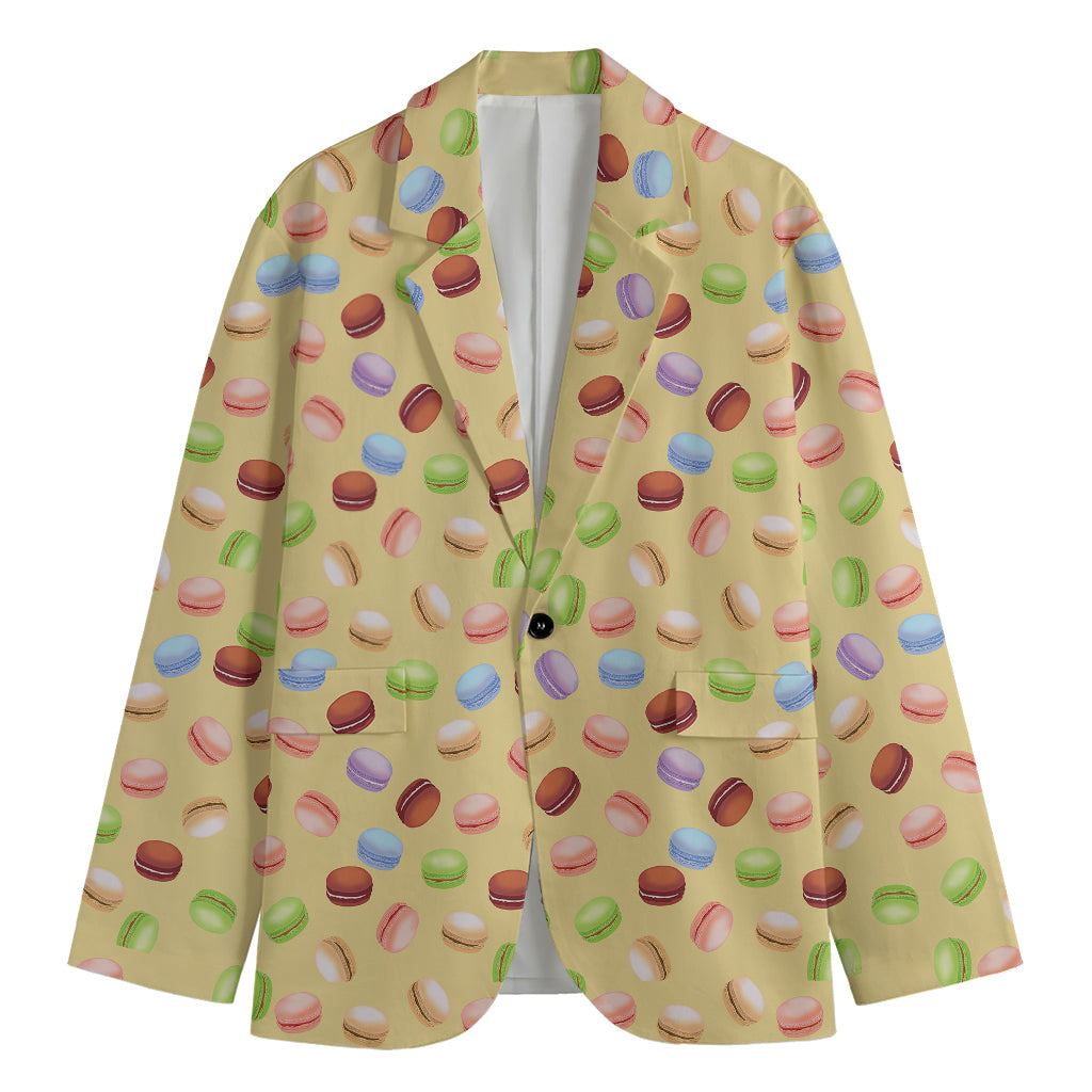 Pastel Macaron Pattern Print Men's Cotton Blazer