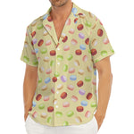 Pastel Macaron Pattern Print Men's Deep V-Neck Shirt