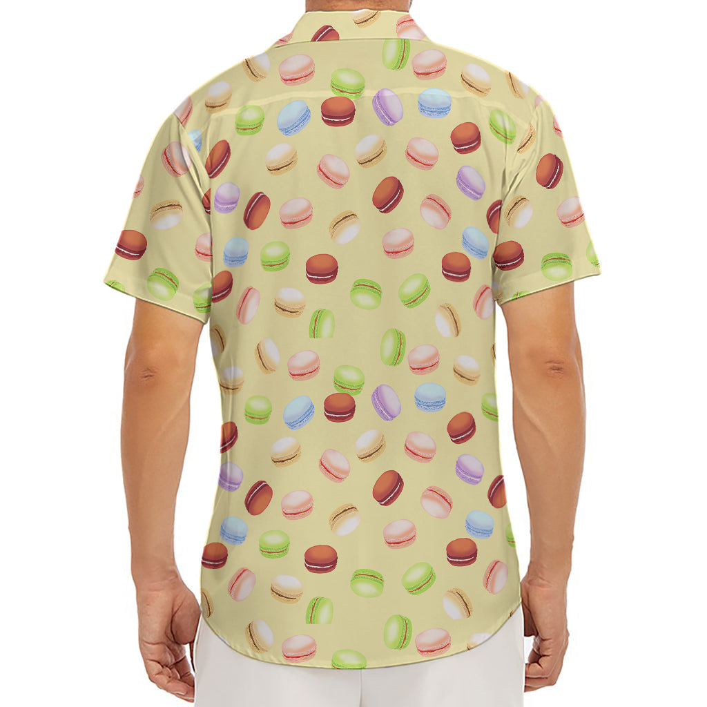 Pastel Macaron Pattern Print Men's Deep V-Neck Shirt