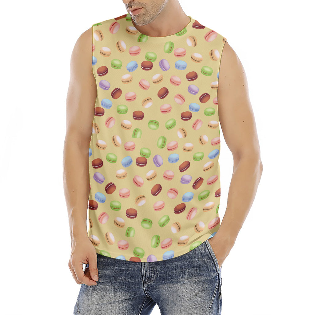 Pastel Macaron Pattern Print Men's Fitness Tank Top
