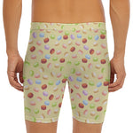 Pastel Macaron Pattern Print Men's Long Boxer Briefs