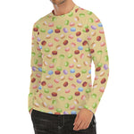 Pastel Macaron Pattern Print Men's Long Sleeve Rash Guard