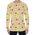 Pastel Macaron Pattern Print Men's Long Sleeve T-Shirt