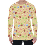 Pastel Macaron Pattern Print Men's Long Sleeve T-Shirt
