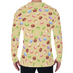 Pastel Macaron Pattern Print Men's Long Sleeve T-Shirt