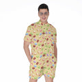 Pastel Macaron Pattern Print Men's Romper