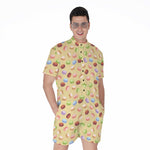 Pastel Macaron Pattern Print Men's Rompers