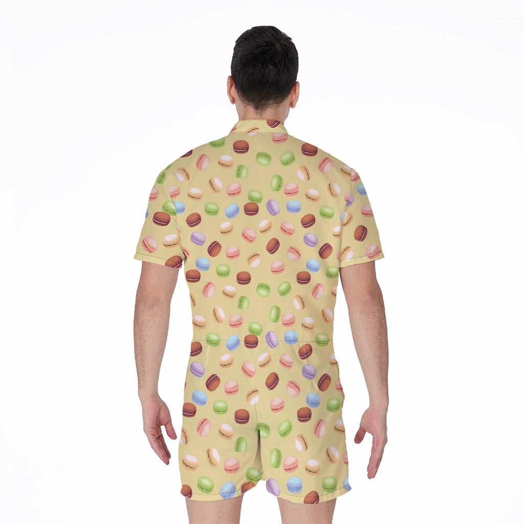 Pastel Macaron Pattern Print Men's Rompers