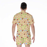 Pastel Macaron Pattern Print Men's Rompers