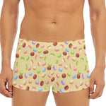 Pastel Macaron Pattern Print Men's Short Boxer Briefs