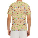 Pastel Macaron Pattern Print Men's Short Sleeve Rash Guard