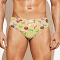 Pastel Macaron Pattern Print Men's Swim Briefs