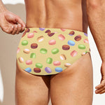 Pastel Macaron Pattern Print Men's Swim Briefs
