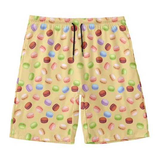Pastel Macaron Pattern Print Men's Swim Trunks