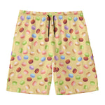 Pastel Macaron Pattern Print Men's Swim Trunks