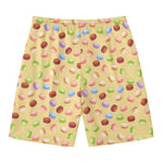 Pastel Macaron Pattern Print Men's Swim Trunks