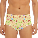 Pastel Macaron Pattern Print Men's Triangle Swim Briefs