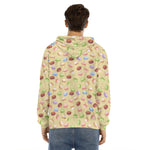 Pastel Macaron Pattern Print Men's Velvet Pullover Hoodie