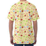 Pastel Macaron Pattern Print Men's Velvet T-Shirt