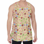 Pastel Macaron Pattern Print Men's Velvet Tank Top