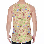 Pastel Macaron Pattern Print Men's Velvet Tank Top