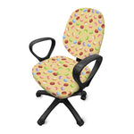 Pastel Macaron Pattern Print Office Chair Cover