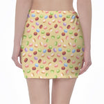 Pastel Macaron Pattern Print Pencil Mini Skirt