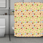 Pastel Macaron Pattern Print Polyester Shower Curtain