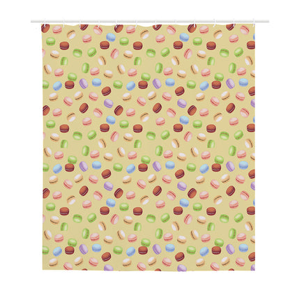 Pastel Macaron Pattern Print Polyester Shower Curtain