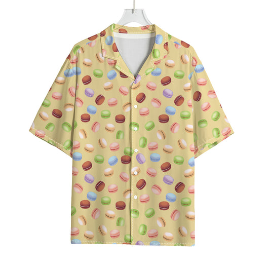 Pastel Macaron Pattern Print Rayon Hawaiian Shirt