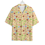 Pastel Macaron Pattern Print Rayon Hawaiian Shirt