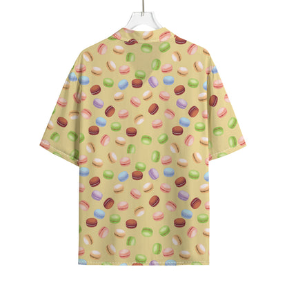 Pastel Macaron Pattern Print Rayon Hawaiian Shirt