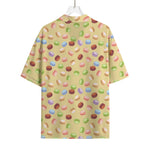 Pastel Macaron Pattern Print Rayon Hawaiian Shirt