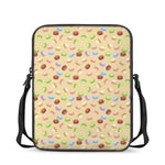 Pastel Macaron Pattern Print Rectangular Crossbody Bag